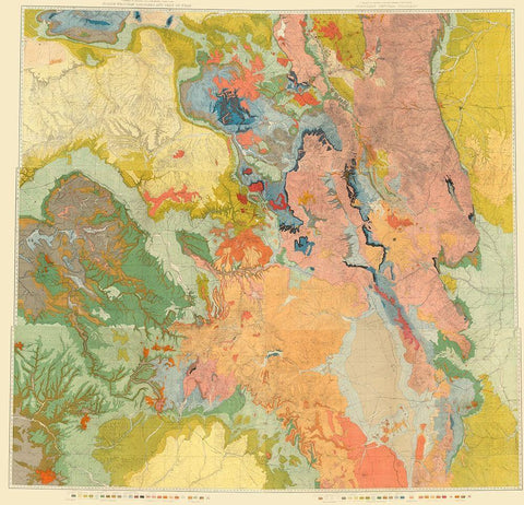 North Western Colorado Utah Economic Sheet White Modern Wood Framed Art Print with Double Matting by USGS