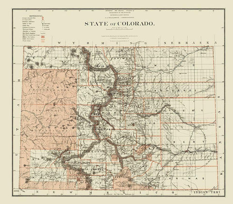 Colorado - Williamson 1879 White Modern Wood Framed Art Print with Double Matting by Williamson