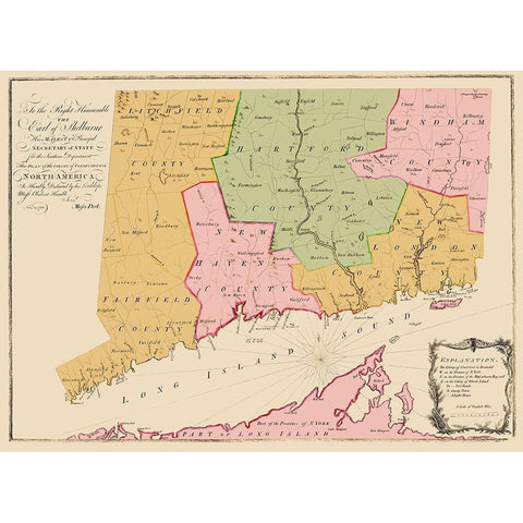 Connecticut Colony - 1766 White Modern Wood Framed Art Print by Unknown