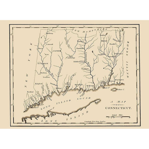 Connecticut - 1794 White Modern Wood Framed Art Print by Unknown