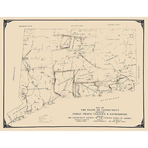 Connecticut - Griswold 1930 White Modern Wood Framed Art Print by Griswold