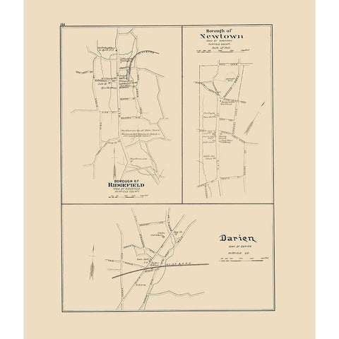 Darien, Newtown, Ridgefield Connecticut - Hurd Black Modern Wood Framed Art Print by Hurd