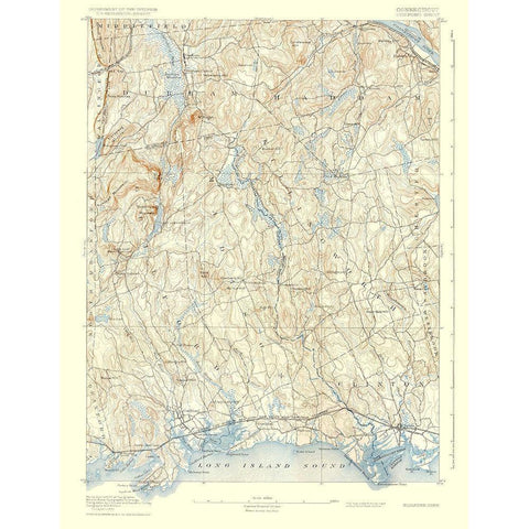 Guilford Connecticut Sheet - USGS 1893 White Modern Wood Framed Art Print by USGS