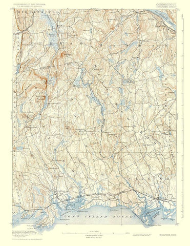 Guilford Connecticut Sheet - USGS 1893 White Modern Wood Framed Art Print with Double Matting by USGS