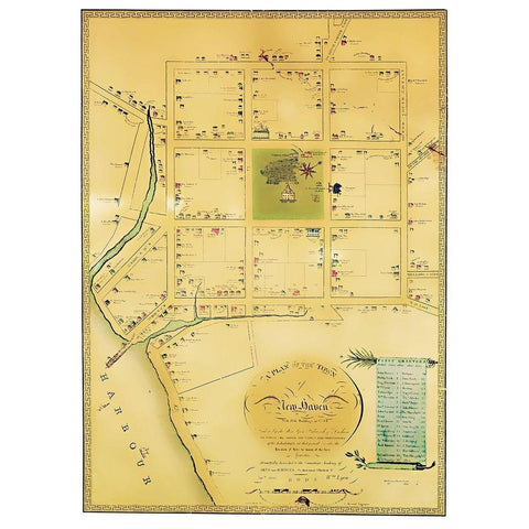 New Haven Connecticut Landowner - Wadsworth 1748 White Modern Wood Framed Art Print by Wadsworth