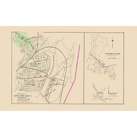 East New Haven Connecticut - Hurd 1893 White Modern Wood Framed Art Print by Hurd