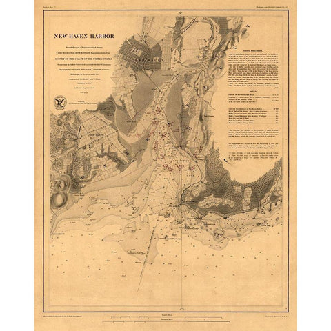 New Haven Connecticut - Hassler 1860  Black Modern Wood Framed Art Print by Hassler