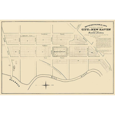 New Haven Connecticut -1835 White Modern Wood Framed Art Print by Unknown