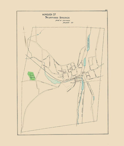 Stafford Springs Connecticut - Hurd 1893 White Modern Wood Framed Art Print with Double Matting by Hurd