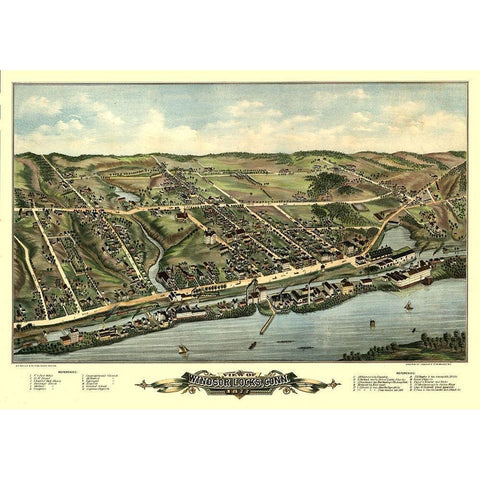 Windsor Locks Connecticut - Bailey 1877  Black Modern Wood Framed Art Print with Double Matting by Bailey