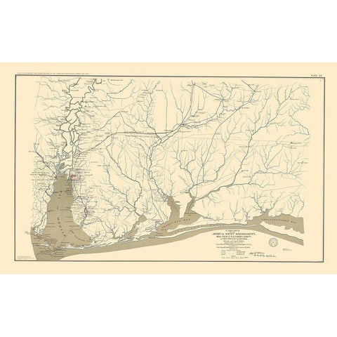 Army of West Mississippi - Alester 1865 White Modern Wood Framed Art Print by Alester