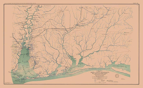 Army West Mississippi Campaign - McGregory 1895 White Modern Wood Framed Art Print with Double Matting by McGregory