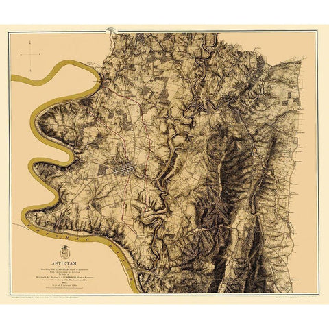 Antietam National Battlefield  - Weyss 1869 Black Modern Wood Framed Art Print with Double Matting by Weyss