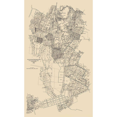 Antietam Battlefield Preliminary - Hotehkiss 1895 Black Modern Wood Framed Art Print by Hotehkiss