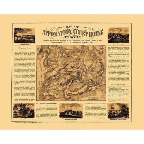 Appomattox Court House Vicinity Virginia Black Modern Wood Framed Art Print by Henderson