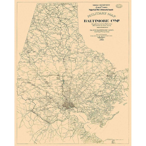 Baltimore County - Kaiser 1863 Gold Ornate Wood Framed Art Print with Double Matting by Kaiser