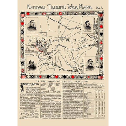 Bull Run Virginia - 1895 White Modern Wood Framed Art Print by Tribune