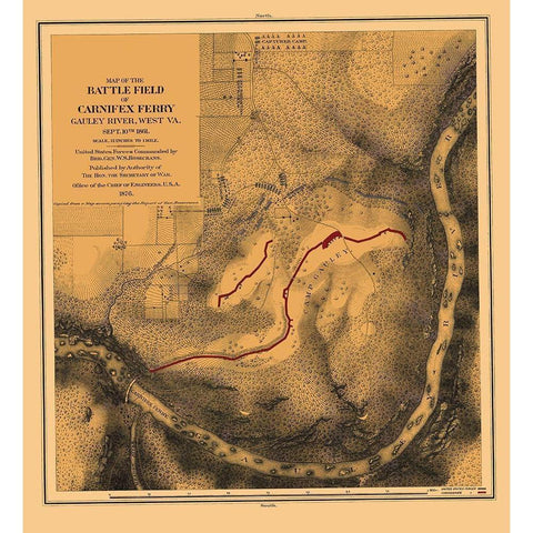 Battlefield Carnifex Ferry West Virginia Black Modern Wood Framed Art Print with Double Matting by US Army Corps
