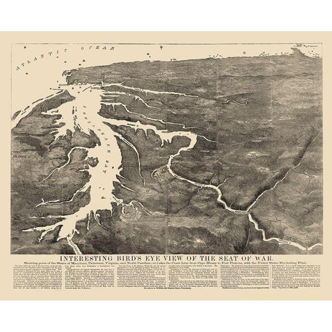 War of Maryland Virginia Delaware North Carolina White Modern Wood Framed Art Print by Unknown