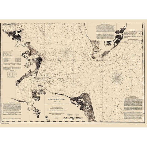 Chesapeake Bay - Blunt 1863 White Modern Wood Framed Art Print by Blunt