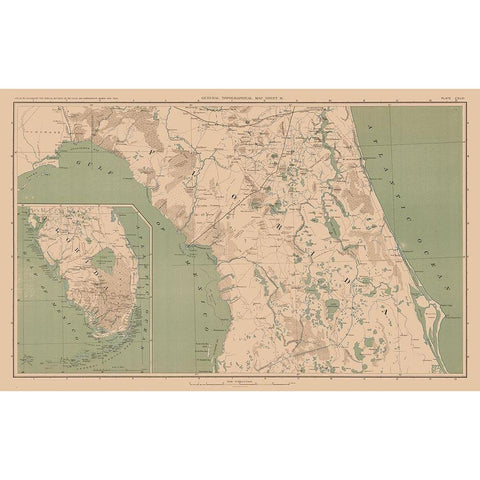 Florida - Lamont 1894 Black Modern Wood Framed Art Print with Double Matting by Lamont