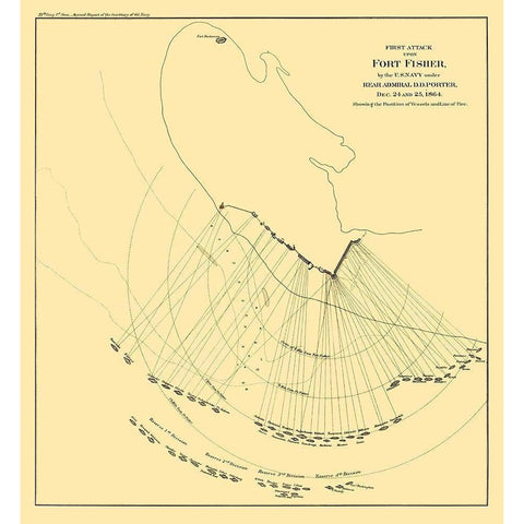 Fort Fisher North Carolina First Attack White Modern Wood Framed Art Print by Porter