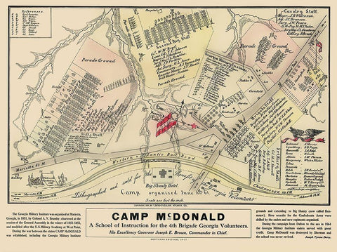 Camp McDonald 4th Brigade Georgia - McClellan 1917 Black Ornate Wood Framed Art Print with Double Matting by McClellan