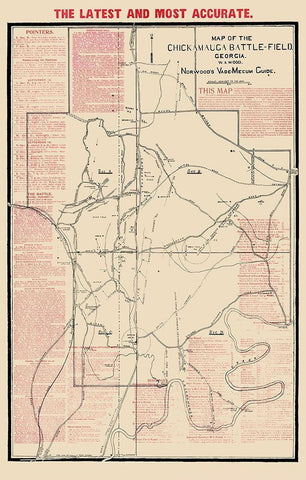 Chickamauga Battlefield Georgia - Wood 1895 Black Ornate Wood Framed Art Print with Double Matting by Wood