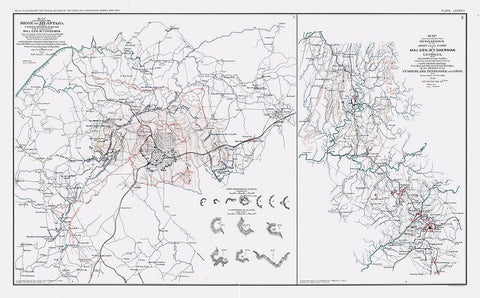 Siege of Atlanta - Sherman 1894 White Modern Wood Framed Art Print with Double Matting by Sherman