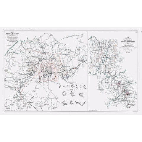 Siege of Atlanta - Sherman 1894 Black Modern Wood Framed Art Print by Sherman