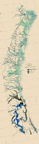 Georgia Florida Coast - 1863 White Modern Wood Framed Art Print with Double Matting by Unknown