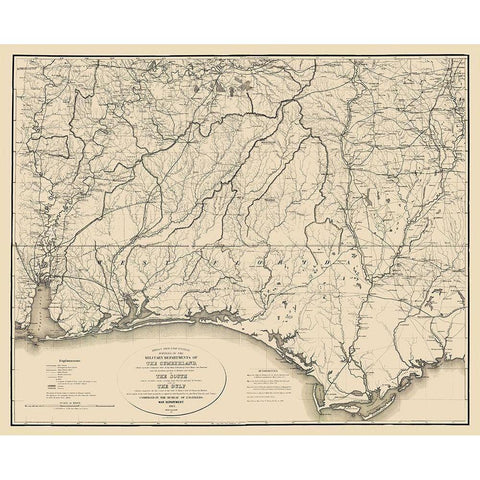 Military Departments of Cumberland - Callahan 1863 White Modern Wood Framed Art Print by Callahan