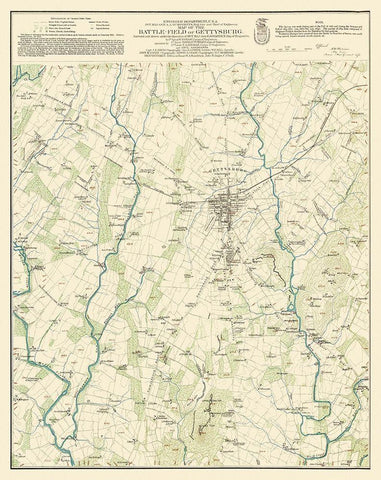 Battlefield of Gettysburg Pennsylvania White Modern Wood Framed Art Print with Double Matting by Warren