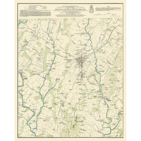 Battlefield of Gettysburg Pennsylvania Black Modern Wood Framed Art Print by Warren