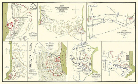 Fort Donelson Fort Henry Tennessee - McPherson Black Ornate Wood Framed Art Print with Double Matting by McPherson