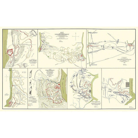 Fort Donelson Fort Henry Tennessee - McPherson Gold Ornate Wood Framed Art Print with Double Matting by McPherson