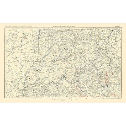 Illinois Indiana Ohio Kentucky - Bien 1895 White Modern Wood Framed Art Print by Bien