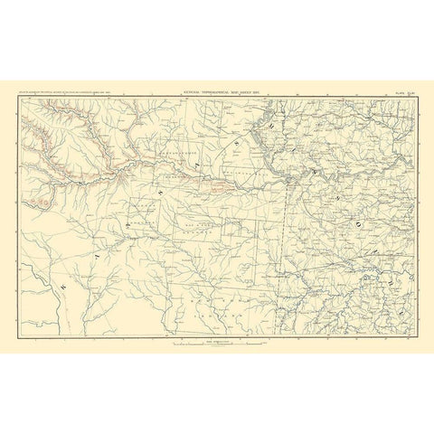 Parts of Kansas Missouri - Bien 1895 Black Modern Wood Framed Art Print by Bien