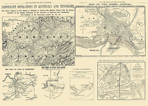 United States War Diagrams - Waters 1861 White Modern Wood Framed Art Print with Double Matting by Waters