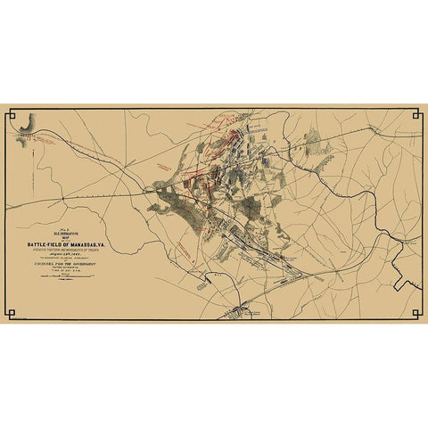 Manassas Battlefield Virginia - Ripley 1862 Black Modern Wood Framed Art Print by Ripley