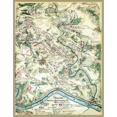 Battle of Antietam Maryland - Sneden 1862 White Modern Wood Framed Art Print by Sneden