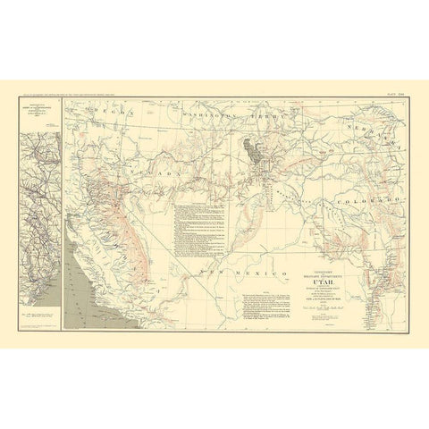 Military Dep Utah March Routes Georgia S. Carolina Black Modern Wood Framed Art Print with Double Matting by Bien