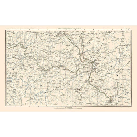 Missouri Illinois - Bien 1895 White Modern Wood Framed Art Print by Bien