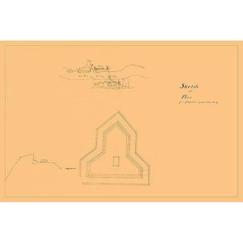 Plan of Fortification Opposite Paducah Kentucky Black Modern Wood Framed Art Print by Unknown