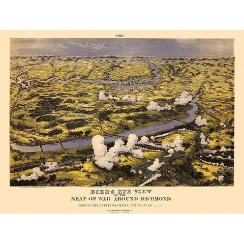 Around Richmond Virginia - Bachmann 1861 White Modern Wood Framed Art Print by Bachmann