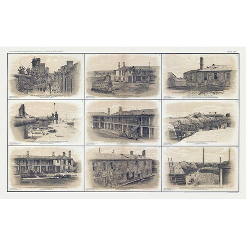 Charleston Harbor South Carolina - Bien 1894 Gold Ornate Wood Framed Art Print with Double Matting by Bien