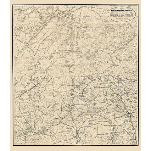 Georgia Tennessee Alabama War Department Gold Ornate Wood Framed Art Print with Double Matting by Callahan