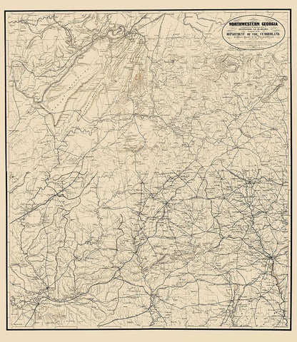 Georgia Tennessee Alabama War Department Black Ornate Wood Framed Art Print with Double Matting by Callahan