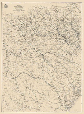 Military Department of South War Black Ornate Wood Framed Art Print with Double Matting by US Army Corps