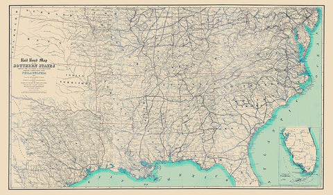 Railroad Southern States Connections Philadelphia White Modern Wood Framed Art Print with Double Matting by Kimber